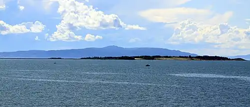 Colour photograph of an island