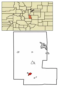 Location of the City of Cripple Creek in Teller County, Colorado