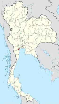 Map of Thailand highlighting Samut Songkhram province