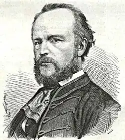 Contemporaneous etching of Mór Than, by Károly Rusz