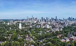 Aerial view of The Annex in 2022