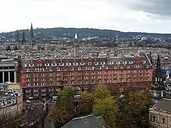 View of hotel from castle showing the Lothian Road side of the building