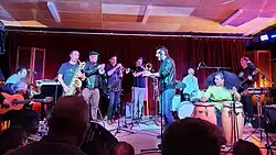 An image of the band performing live