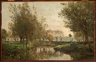 The Creek (1863), oil on panel, 11 13/16 x 19 in. (30 x 48.3 cm), Clark Art Institute