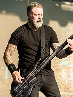 Iwers performing with The Halo Effect in 2023