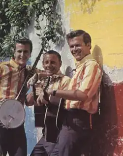 John Stewart (left) as part of the Kingston Trio in 1963