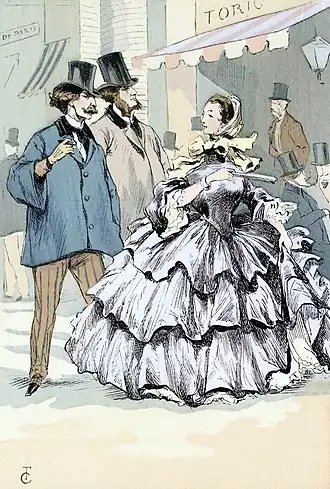 Paris boulevard fashion in 1853