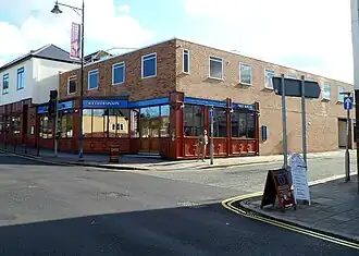 The Malcolm Uphill pub, opened in 2011 on the corner of Cardiff Road and Clive Street in the centre of Caerphilly