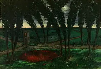 Pool of Blood (1884), oil on canvas, 44 x 64&nbsp;cm., Royal Museums of Fine Arts of Belgium, Brussels