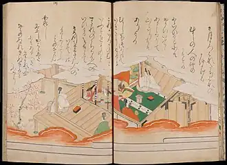 The Tales of Ise (Ise monogatari). Manuscript from the late 16th century