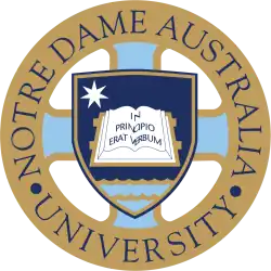 This is the crest of the University of Notre Dame Australia.