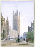 The Victoria Tower of the Houses of Parliament Seen from Parliament Square, 1893.[6]