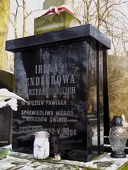 The headstone on Irena Sendler's grave