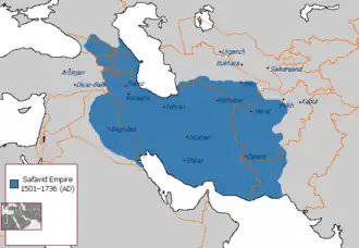 Extent of the Safavid dynasty