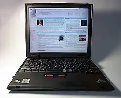 Photograph of an open Thinkpad X20