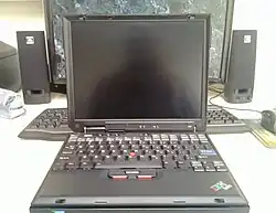 Photograph of a ThinkPad X32 showing an X60 tablet IPS display.
