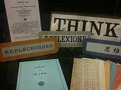 THINK signs in several languages