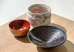 Three traditional sake cup shapes