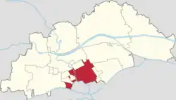 Location of Tianmu Town within Beichen District