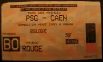 Match PSG-Caen du 28 août 1993.