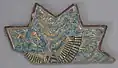 Star-Shaped Tile Fragment, second half 13th century, Iran. Stonepaste; molded, overglaze painted, and leaf gilded. Metropolitan Museum of Art
