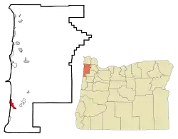 Location of Pacific City, Oregon
