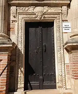 Carved decoration of a door