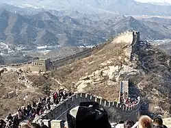 Tourists at The Great Wall in Yanqing, Beijing during Spring Festival