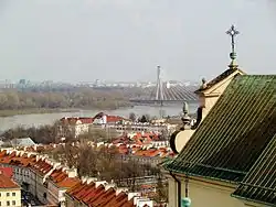 View from St. Anne's Church towards the Holy Cross Bridge, looking over Mariensztat