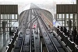 Tracks north of Xihongmen Station on the Daxing Line