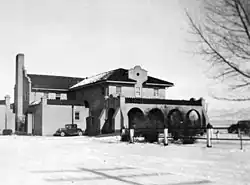 Train depot in Milford, Utah, during the winter of 1936–1937