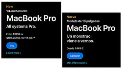 The same ad presented in two languages