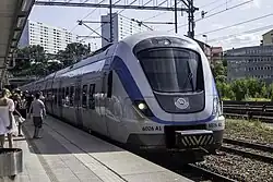 An SL X60 Train at Solna Station