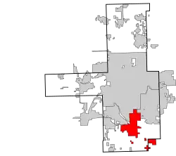 Location of within Tulsa County, and the state of Oklahoma