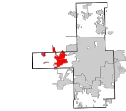 Location within Tulsa County and Oklahoma