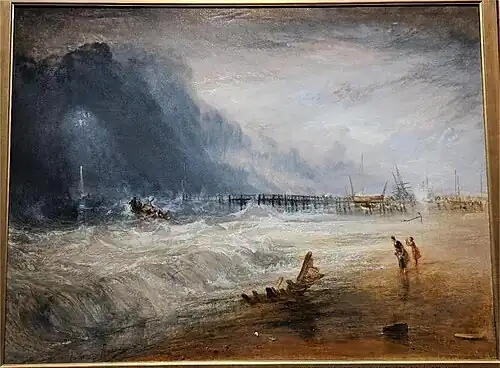 Lifeboat and Manby Apparatus Going Off to a Stranded Vessel by J.M.W. Turner