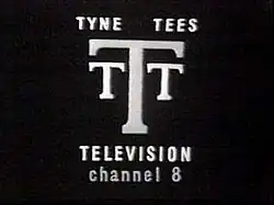 Three letter Ts on a black background. Beneath are the captions 'Tyne Tees Television' and 'Channel 8'