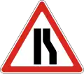 Road narrows on the right