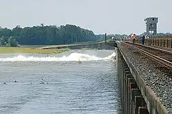 Morganza Spillway opened during the 2011 Mississippi River floods