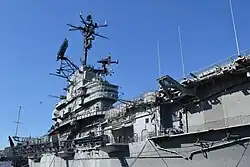 The island, or superstructure of the carrier