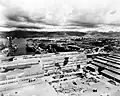 USS Saratoga (CV-3) and USS Langley (CVL-27) at Pearl Harbor Naval Yard in January 1944