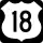 U.S. Highway 18 Truck marker