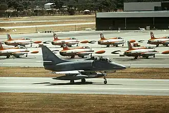 A US Navy Douglas TA-4J Skyhawk at RAAF Base Pearce in 1982.