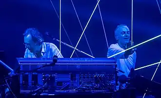 Underworld at Alexandra Palace in 2017. Left to right: Rick Smith and Karl Hyde