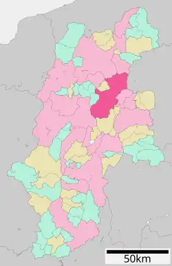 Location of Ueda in Nagano Prefecture