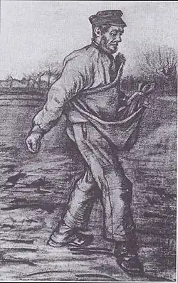 The Sower, Pencil, brush and ink, 1882, P. und N. de Boer, Amsterdam (F852)