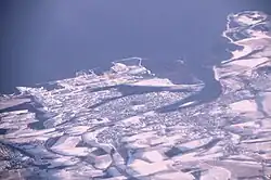 View of the town harbor in winter