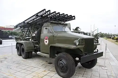 BM-13N Katyusha on a Lend-Lease Studebaker US6 truck, at the UMMC Museum Complex, Verkhnyaya Pyshma, Russia