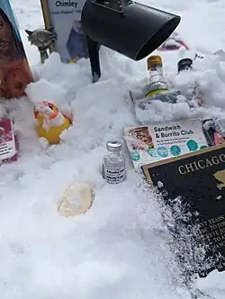 Following the online popularity of the estradiol pills gifted on January 13, a vial of injectable estradiol was placed on the shrine on January 19.