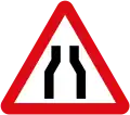 Road narrows